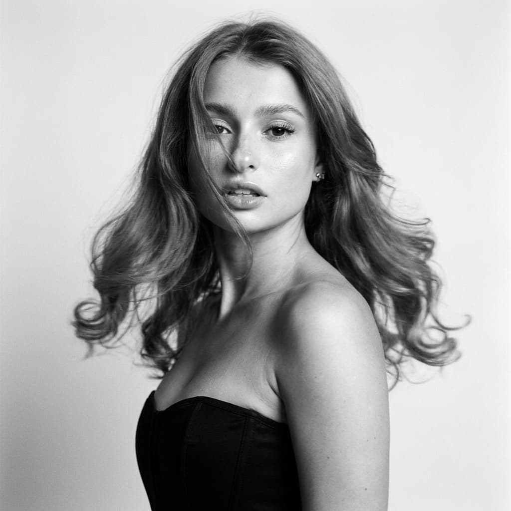 Монохромный модный портрет