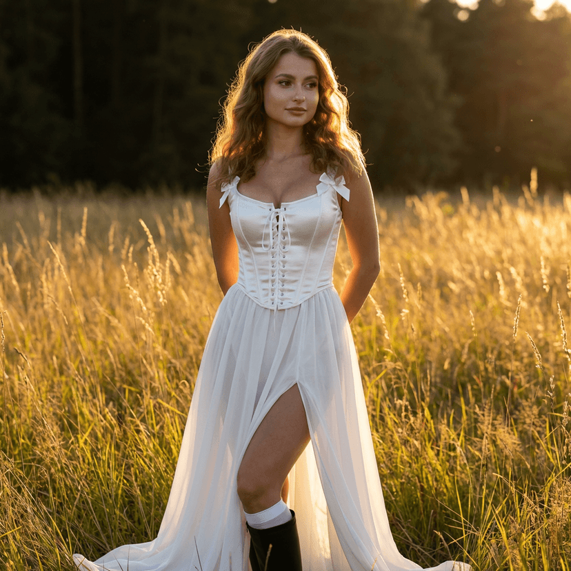 Фотосессия в белом платье