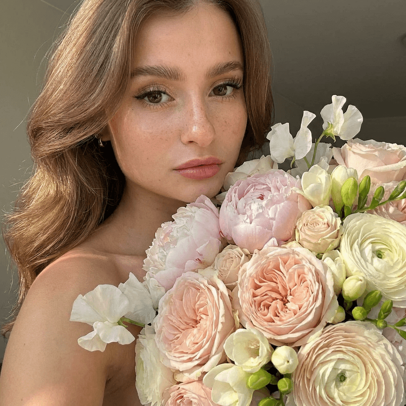 Фотосессия с букетом