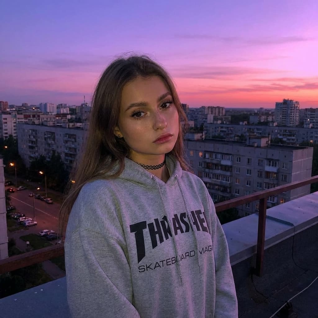 На крыше — альт-стиль аватарка нейросетью